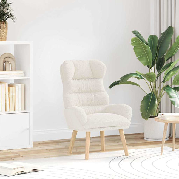 Creme Sessel Sherpa-Stoff 69x74x93cm