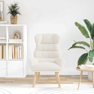 Creme Sessel Sherpa-Stoff 69x74x93cm