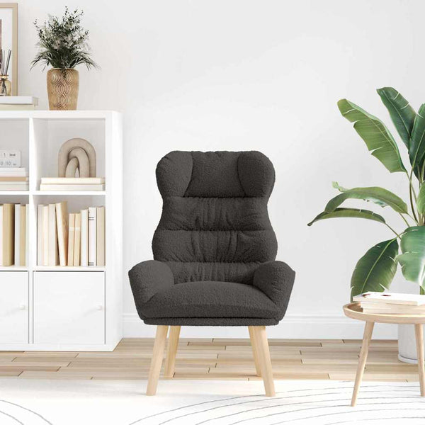 Dunkelgrauer Sessel Sherpa-Stoff