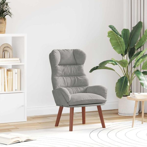 Sessel Hellgrau Samt 69x74x93cm