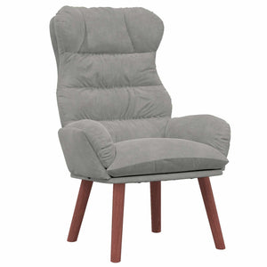 Sessel Hellgrau Samt 69x74x93cm