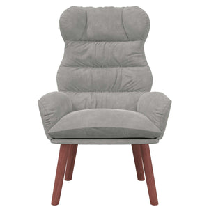 Sessel Hellgrau Samt 69x74x93cm