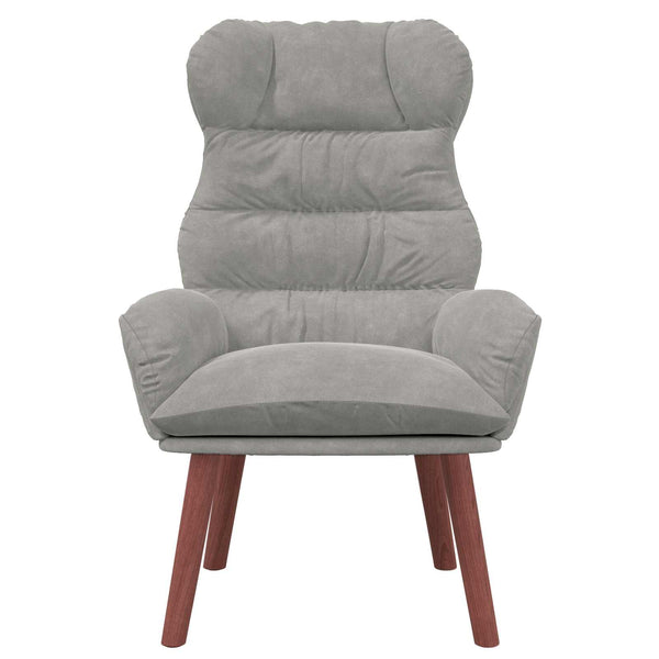 Sessel Hellgrau Samt 69x74x93cm