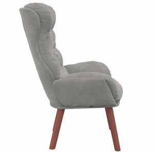 Sessel Hellgrau Samt 69x74x93cm