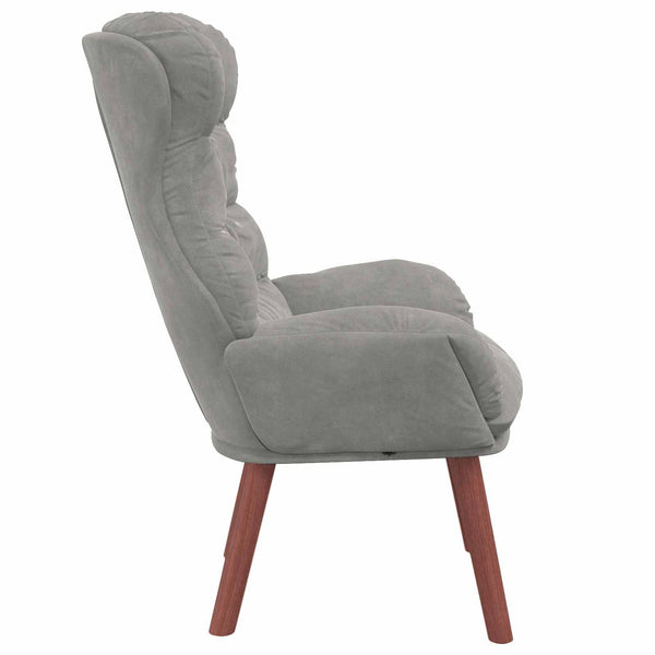 Sessel Hellgrau Samt 69x74x93cm