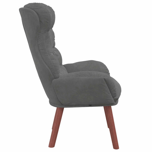 Dunkelgrauer Samt Sessel 69x74x93 cm