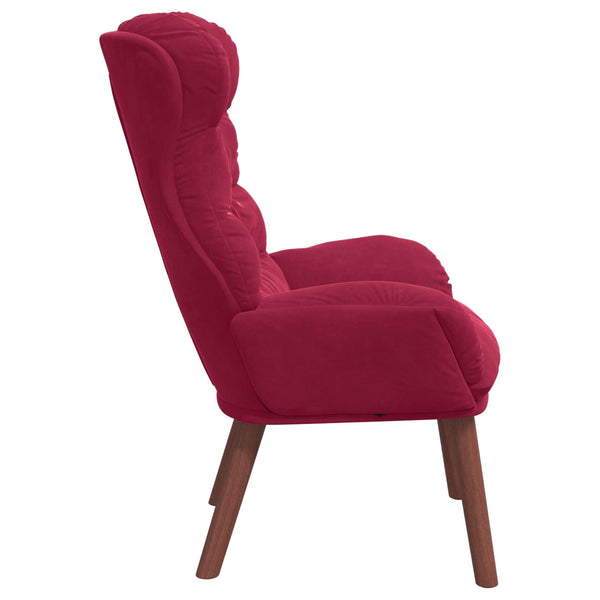 Weinroter Samt Sessel 69x74x93 cm