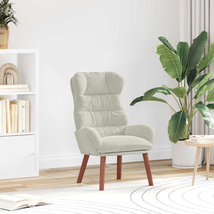 Creme Samt Sessel 69x74x93cm