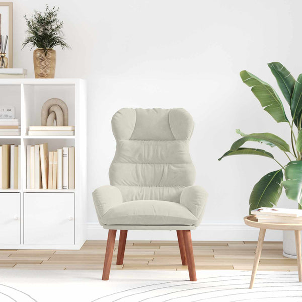 Creme Samt Sessel 69x74x93cm