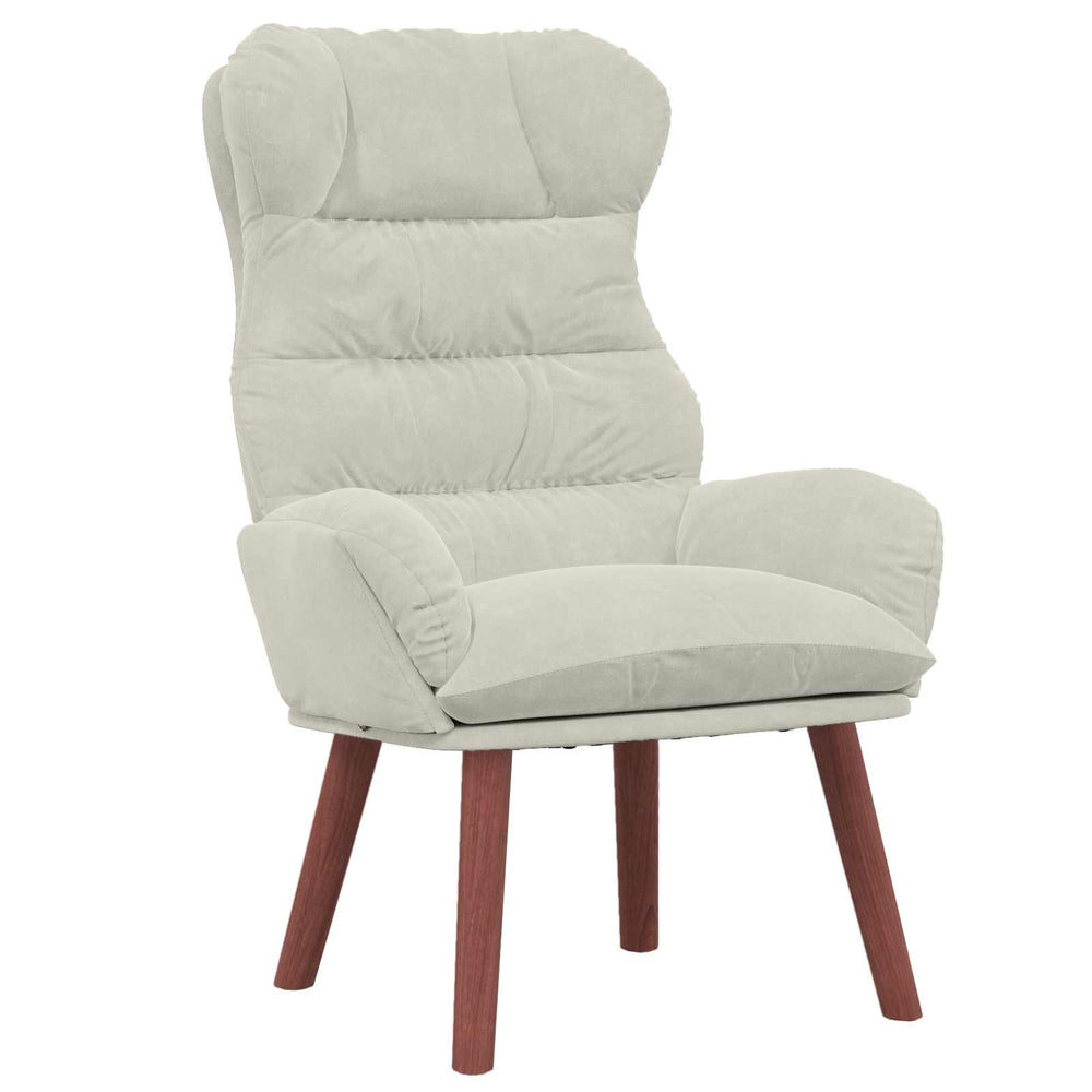 Creme Samt Sessel 69x74x93cm