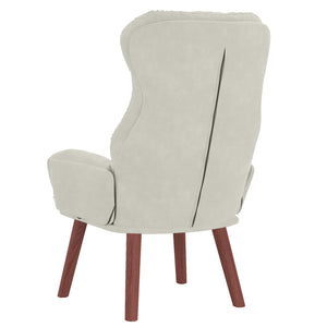 Creme Samt Sessel 69x74x93cm
