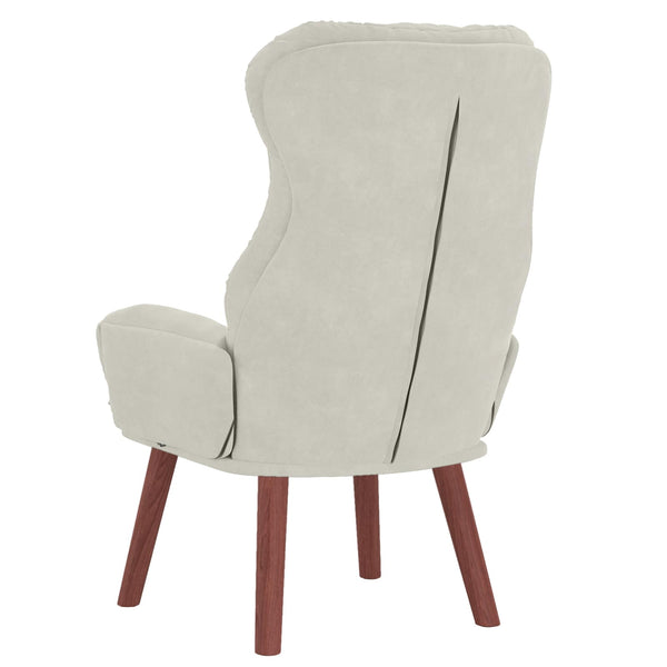 Creme Samt Sessel 69x74x93cm