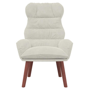 Creme Samt Sessel 69x74x93cm