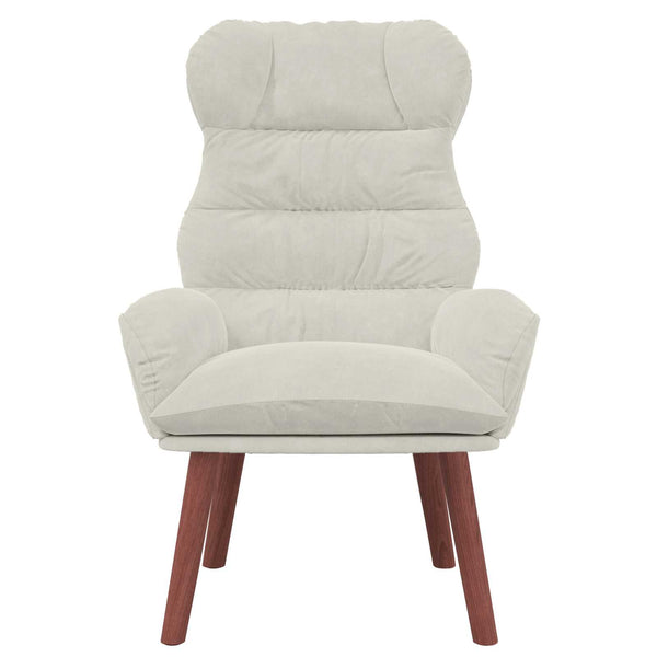 Creme Samt Sessel 69x74x93cm