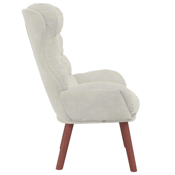 Creme Samt Sessel 69x74x93cm