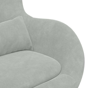 vidaXL Fauteuil œuf Gris clair Velours