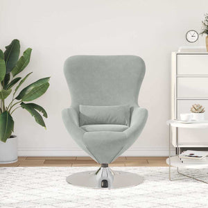 vidaXL Fauteuil œuf Gris clair Velours