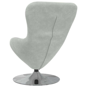 vidaXL Fauteuil œuf Gris clair Velours