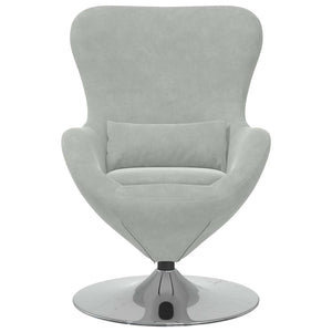 vidaXL Fauteuil œuf Gris clair Velours
