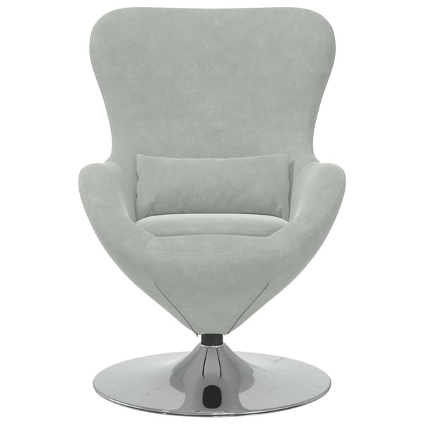 vidaXL Fauteuil œuf Gris clair Velours