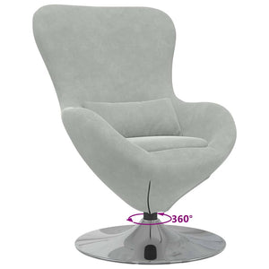 vidaXL Fauteuil œuf Gris clair Velours