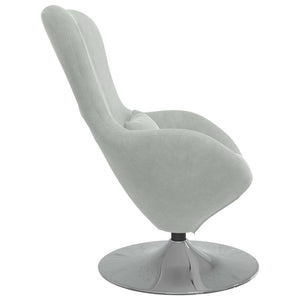 vidaXL Fauteuil œuf Gris clair Velours