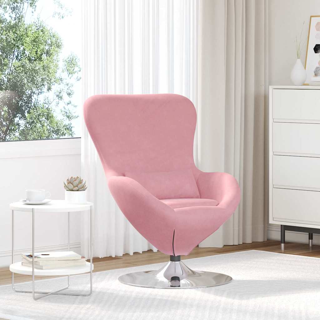 Rosa Samt Eiersessel Loungesessel