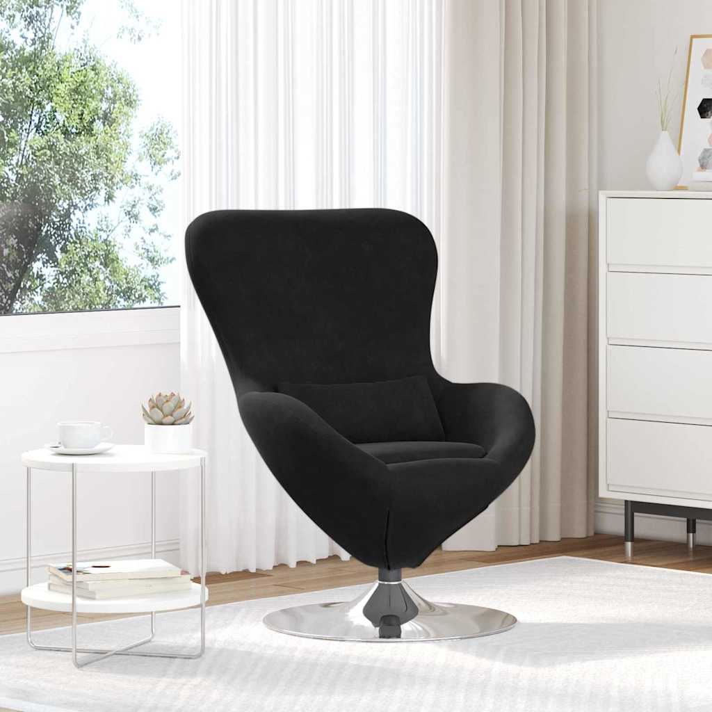 vidaXL Fauteuil œuf Velours noir