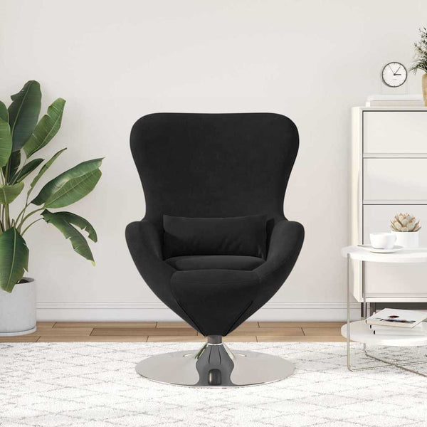 vidaXL Fauteuil œuf Velours noir