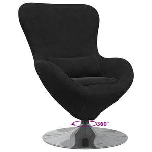 vidaXL Fauteuil œuf Velours noir