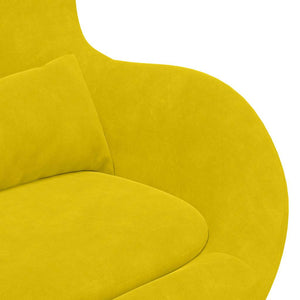 vidaXL Fauteuil œuf Velours jaune