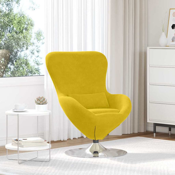 vidaXL Fauteuil œuf Velours jaune