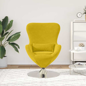 vidaXL Fauteuil œuf Velours jaune