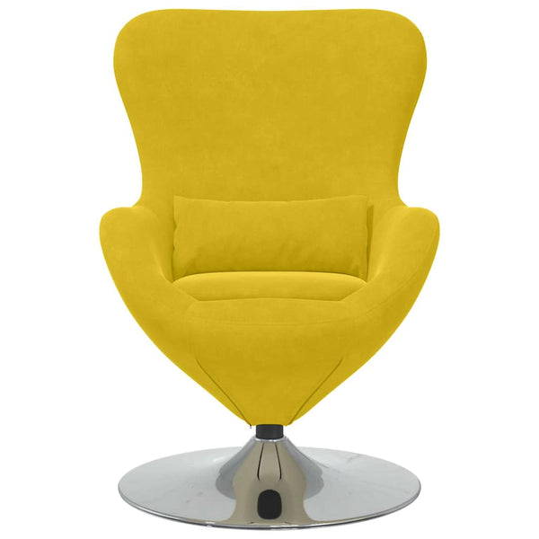 vidaXL Fauteuil œuf Velours jaune