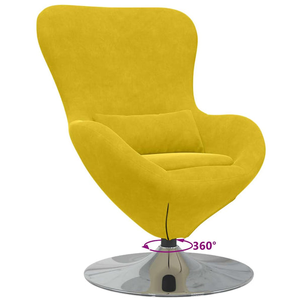 vidaXL Fauteuil œuf Velours jaune