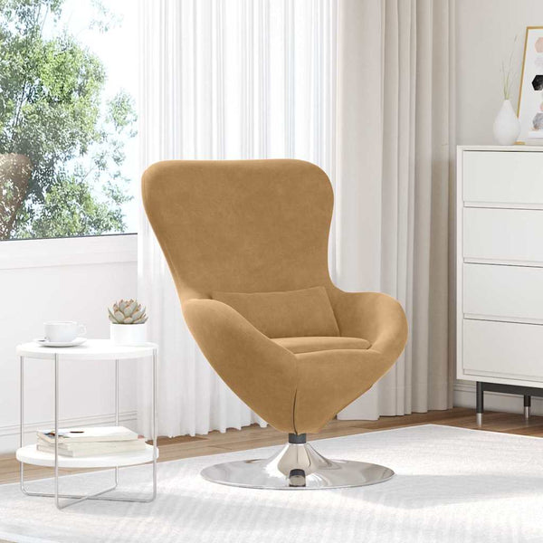 vidaXL Fauteuil œuf en velours marron