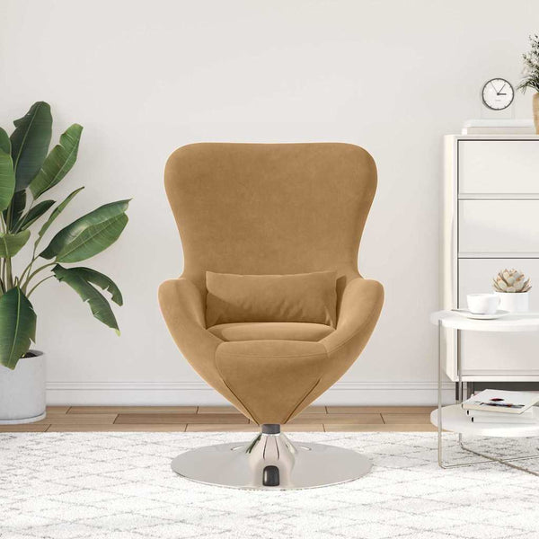 vidaXL Fauteuil œuf en velours marron