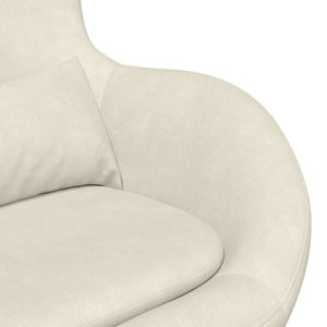 vidaXL Fauteuil œuf crème velours