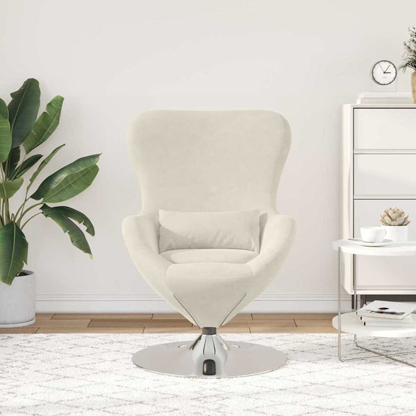 vidaXL Fauteuil œuf crème velours