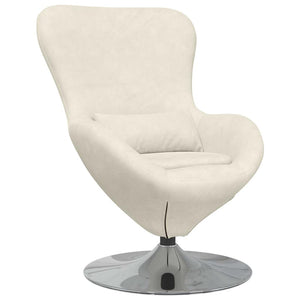 vidaXL Fauteuil œuf crème velours