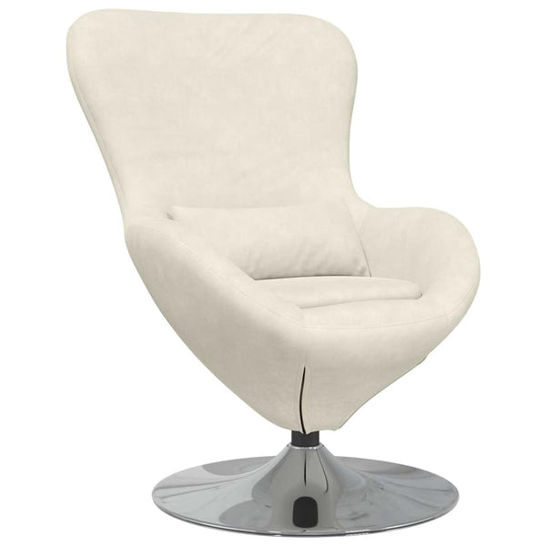 vidaXL Fauteuil œuf crème velours