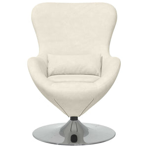 vidaXL Fauteuil œuf crème velours
