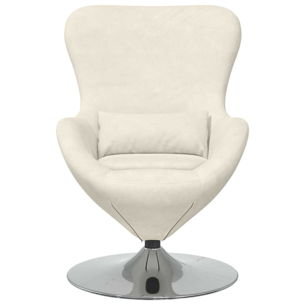 vidaXL Fauteuil œuf crème velours
