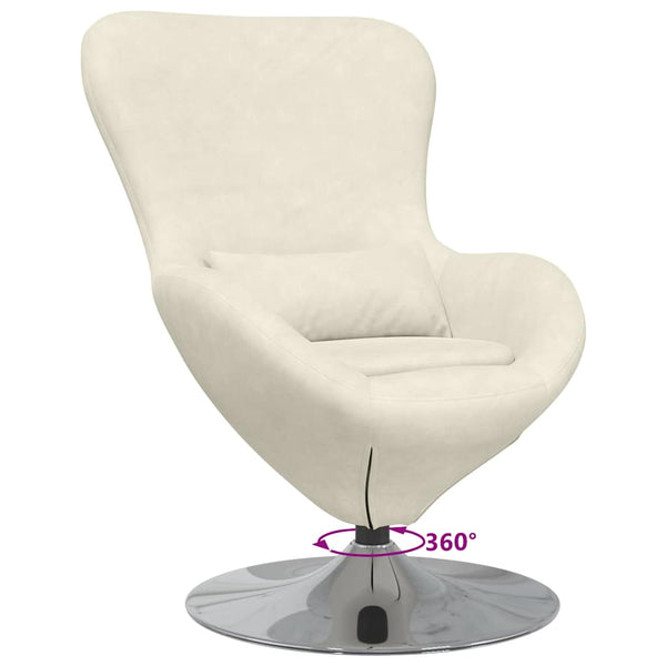 vidaXL Fauteuil œuf crème velours
