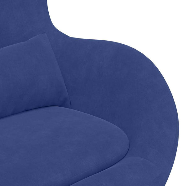 Eiersessel Polizeiblau Samt Loungesessel