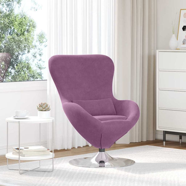 Lila Samt Eiersessel Loungesessel