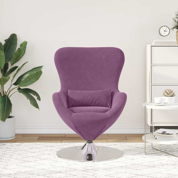 Lila Samt Eiersessel Loungesessel