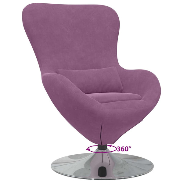 Lila Samt Eiersessel Loungesessel