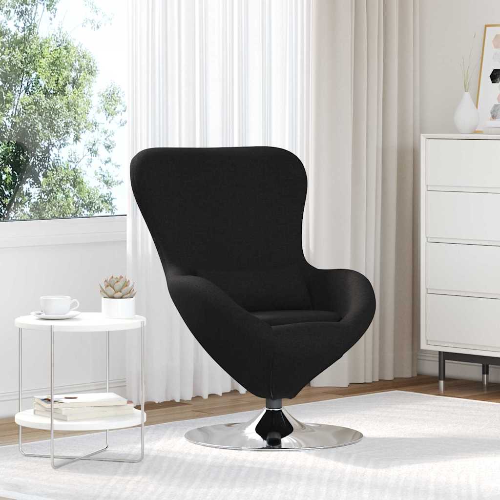 Schwarzer Eiersessel Stoff 63x73x90cm