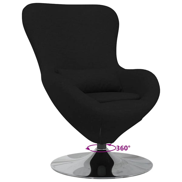 Schwarzer Eiersessel Stoff 63x73x90cm
